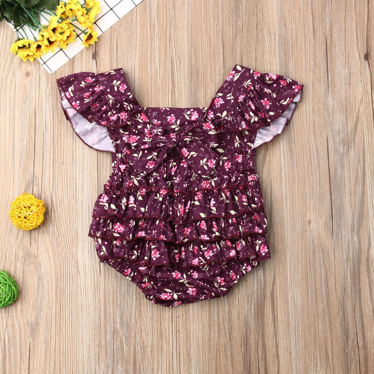 0 24M Infant Baby Girl Bodysuits Clothes Flower