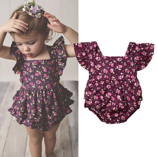 0 24M Infant Baby Girl Bodysuits Clothes Flower