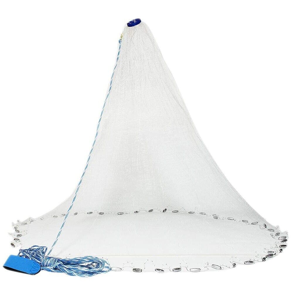 6/8/10/12/16FT Fishing Cast Net Bait Easy Throw Hand Cast Strong Nylon